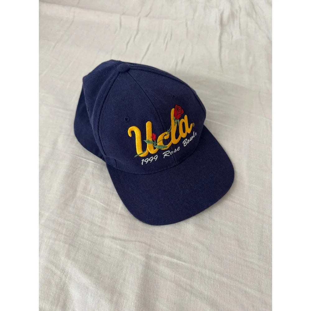 Vintage UCLA 1999 Rose Bowl Snapback Hat Navy Blue California Headwear Mens Cap